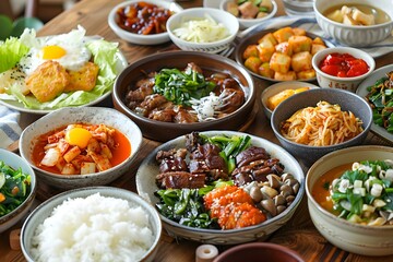 Korean Food on a Table