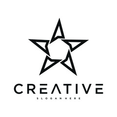 Obraz premium Minimal and modern creative star logo design. Premium Vector