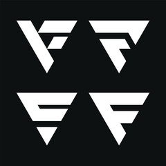 Set of abstract initial letter F logo design. Premium Vector