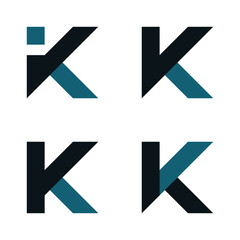 Set of abstract initial letter K logo design. Premium Vector