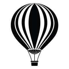 Fototapeta premium Silhouette hot air balloon vector illustration isolated on white background 