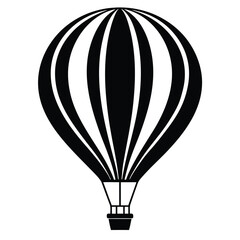 Obraz premium Silhouette hot air balloon vector illustration isolated on white background 
