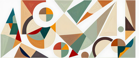 illustrazione con elementi geometrici a tema astratto contemporaneo