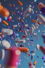 scattered pills medicines Generative AI