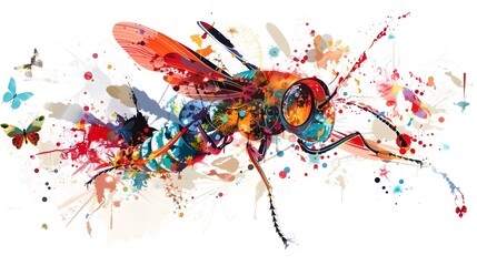 Quirky Abstract Insects Orchestrating a Melodic Symphony