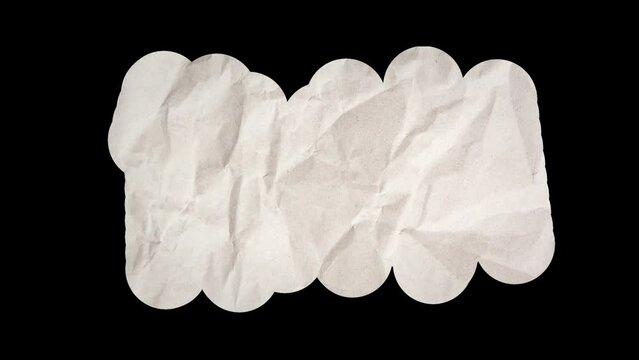 White crumpled paper background texture. Stop motion animation. 
