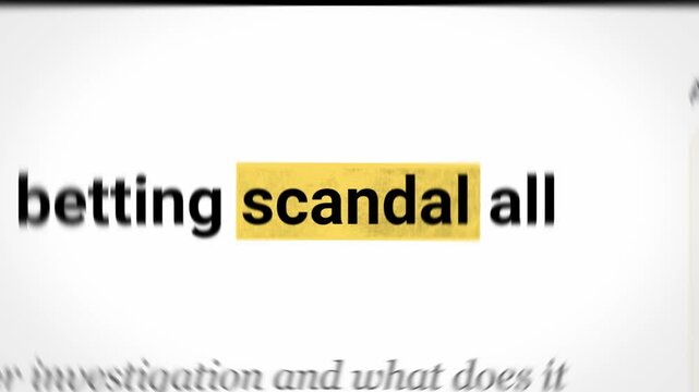 Scandal, Headlines, News Fast Sequence with yellow highlight effect 4K