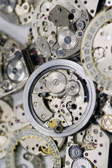 Clockwork details and parts, macro shot