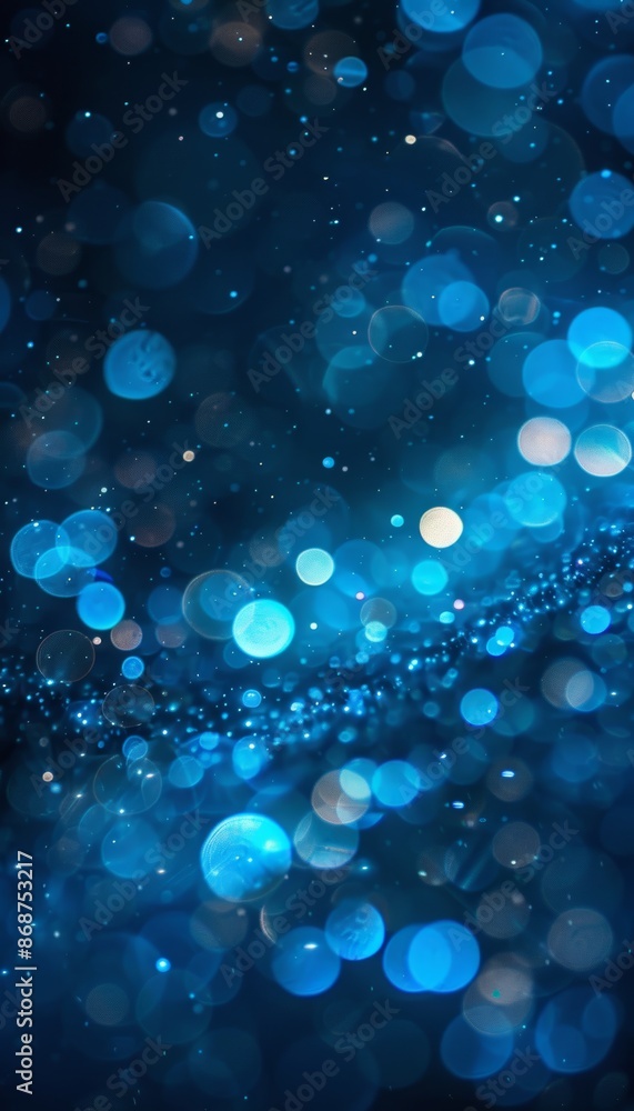 Aufkleber mesmerizing blue bokeh lights in defocused blur for captivating abstract background imagery
