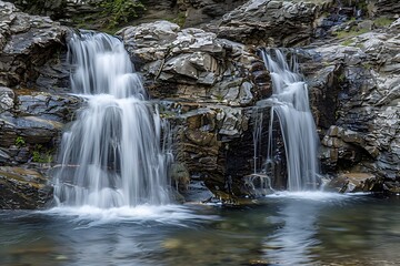 Fototapeta premium A stylized version of a minimalist waterfall cascading down