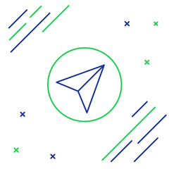 Line Paper airplane icon isolated on white background. Colorful outline concept. Vector