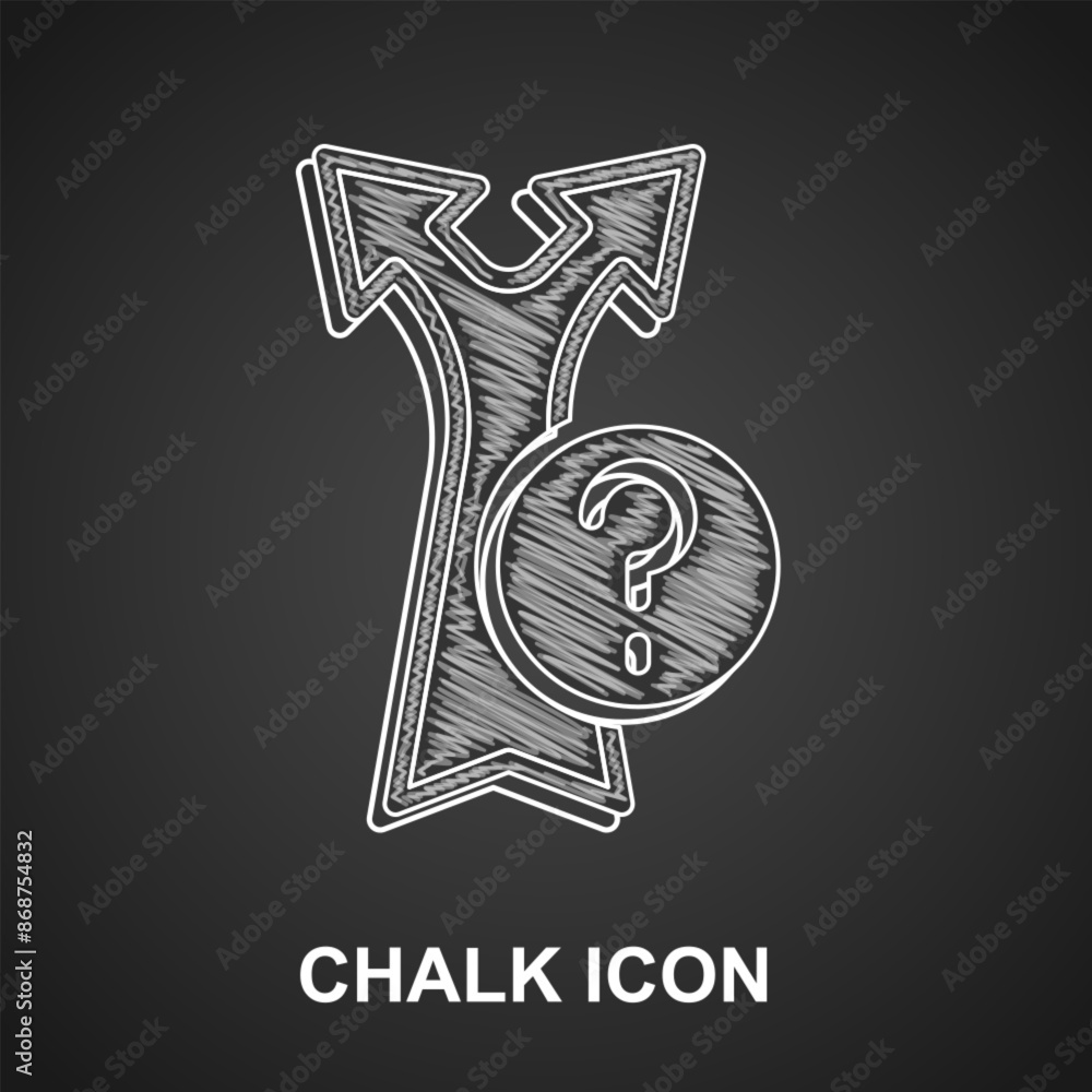 Poster chalk arrow icon isolated on black background. direction arrowhead symbol. navigation pointer sign. 