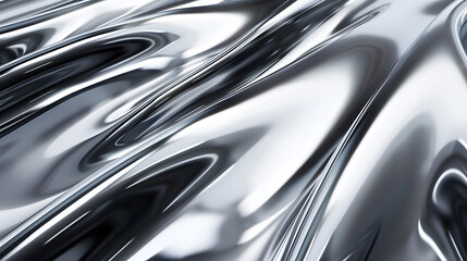 Sleek and polished chrome texture reflecting light