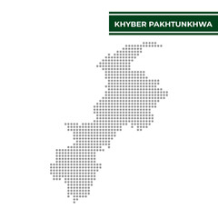 Obraz premium Dotted map of Khyber Pakhtunkhwa is a province of Pakistan