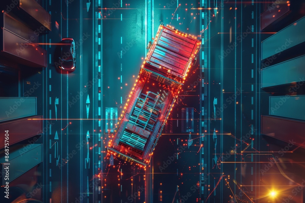 Poster smart logistics network for efficient truck container cargo import export with ai