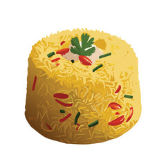 Vector illustration Detailed Artwork of Fried Rice
