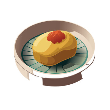 yellow pastry red topping in bowl clip art preview