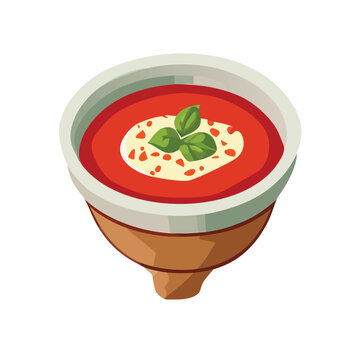 tomato soup bowl with basil clip art preview
