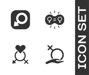 Set Female gender, Male, Gender and equality icon. Vector