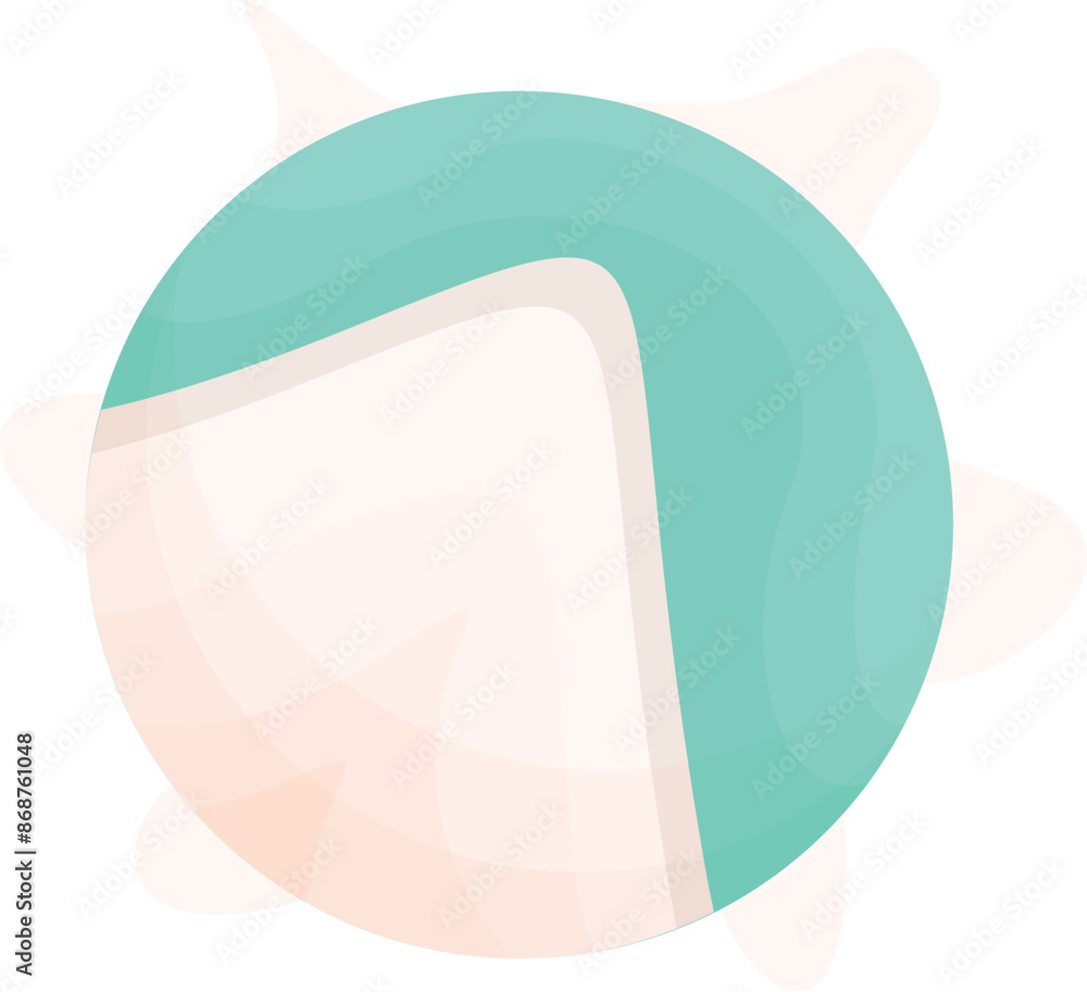 Poster abstract round shape featuring a green and white gradient design element, perfect for adding a touch
