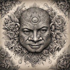 Visage humain ethnique