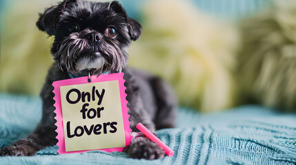 a photo of the text "Only for Pet Lovers" written with a marker on a sticky note