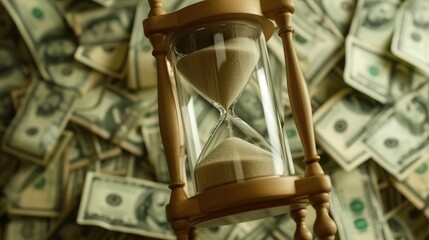 Financial Forecast: Hourglass and Currency in Motion
