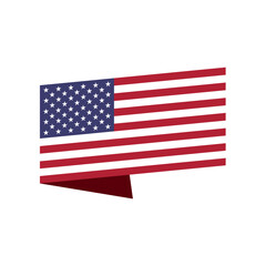 Fototapeta premium Syllized United States flag, ribbon - vector illustration