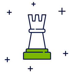 Filled outline Chess icon isolated on white background. Business strategy. Game, management, finance. Vector