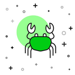 Filled outline Crab icon isolated on white background. Vector