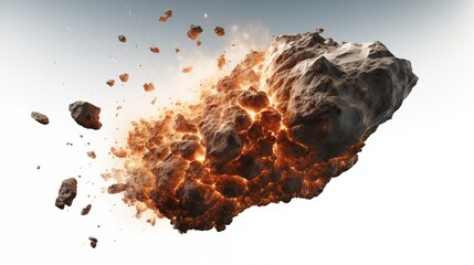 A meteor isolated on white background