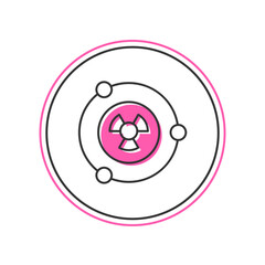 Filled outline Radioactive icon isolated on white background. Radioactive toxic symbol. Radiation hazard sign. Vector