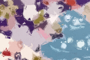 The abstract beauty of oil paintings and various flowers, cats, dogs, birds, lotus leaves, lotus flowers, and chrysanthemums