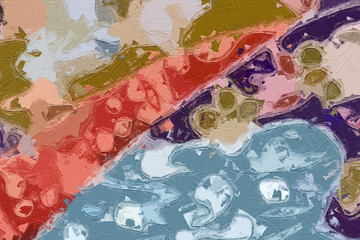 The abstract beauty of oil paintings and various flowers, cats, dogs, birds, lotus leaves, lotus flowers, and chrysanthemums