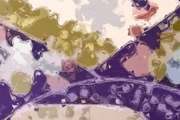 The abstract beauty of oil paintings and various flowers, cats, dogs, birds, lotus leaves, lotus flowers, and chrysanthemums