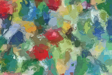 The abstract beauty of oil paintings and various flowers, cats, dogs, birds, lotus leaves, lotus flowers, and chrysanthemums