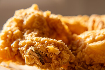 fried wings and drumsticks close-up