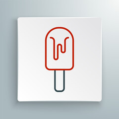 Line Ice cream icon isolated on white background. Sweet symbol. Colorful outline concept. Vector