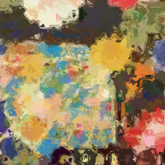 The abstract beauty of oil paintings and various flowers, cats, dogs, birds, lotus leaves, lotus flowers, and chrysanthemums