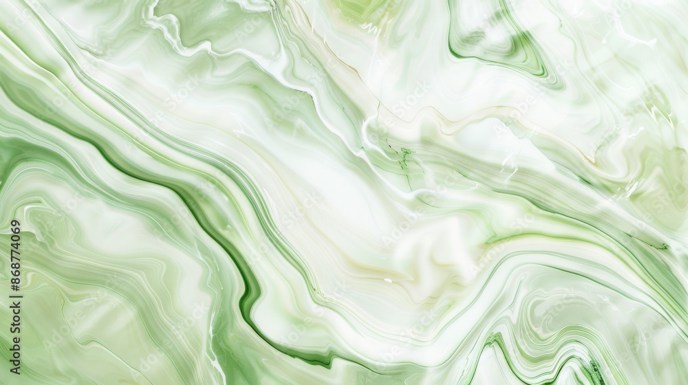 Poster Abstract Green and White Marble Texture