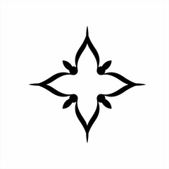 Classic abstract star cross ornament design.