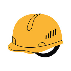 Safety helmet. Protective work equipment. Vector object. White isolated background.