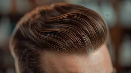 Obraz premium Man's freshly styled hair with modern cut