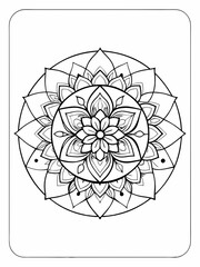 Fototapeta premium versatile mandala coloring page is perfect for children and adults seeking a relaxing and creative activity. Ideal for use in art therapy sessions, classroom activities, or personal relaxation time, 
