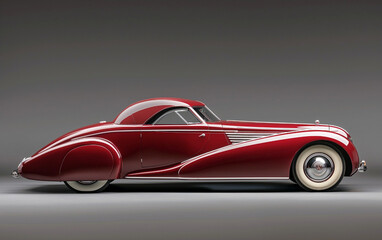 vintage red sports car from the 1930&acute;s . generative ai