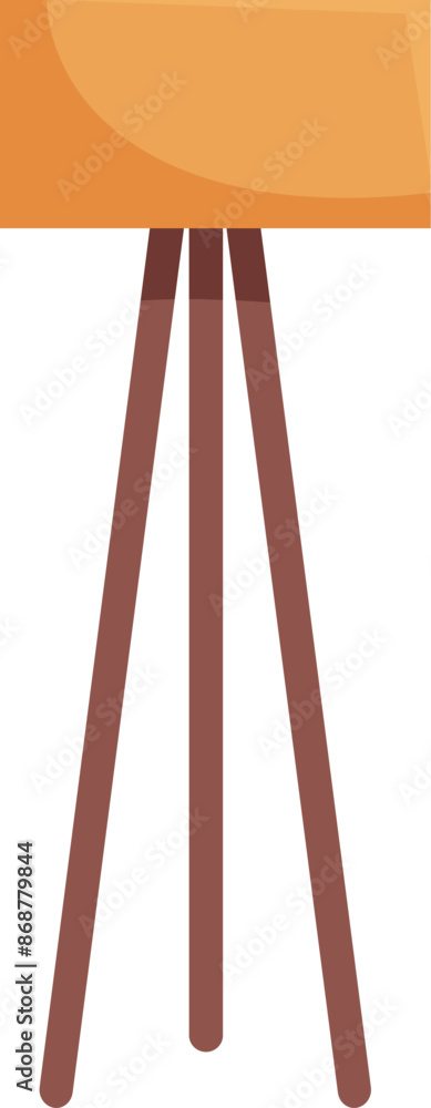 Aufkleber simple floor lamp standing on a white background with a rectangular orange shade