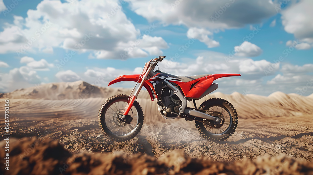 Wall mural a photorealist motocross course background but zoomed on sky in a way that we can use it for making 