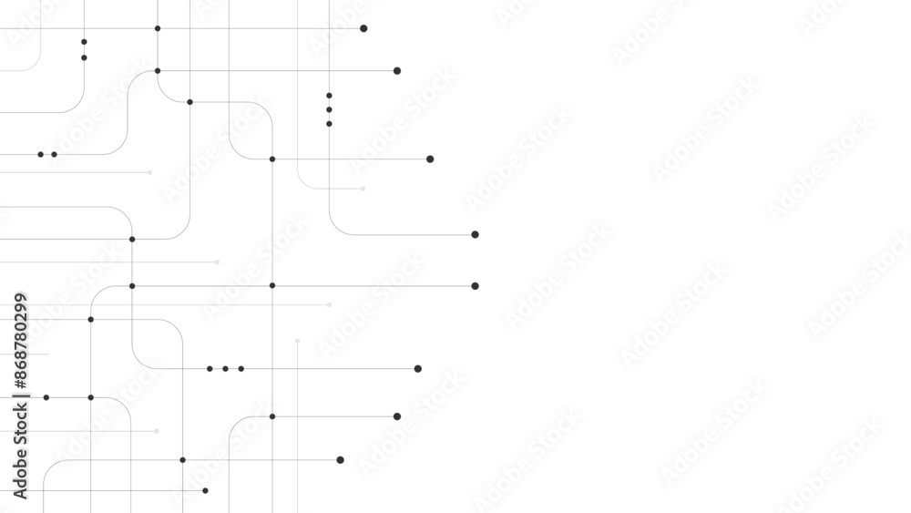 Poster Abstract digital background. Technology background with crossed lines and dots.