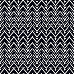 Ethnic seamless pattern. Freehand horizontal zigzag chevron stripes print. Boho chic design background. Indigenous, tribal style wallpaper. Brush strokes, handdrawn geometric ornament. Vector abstract
