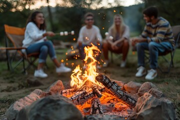 People around a campfire, sharing stories and warmth